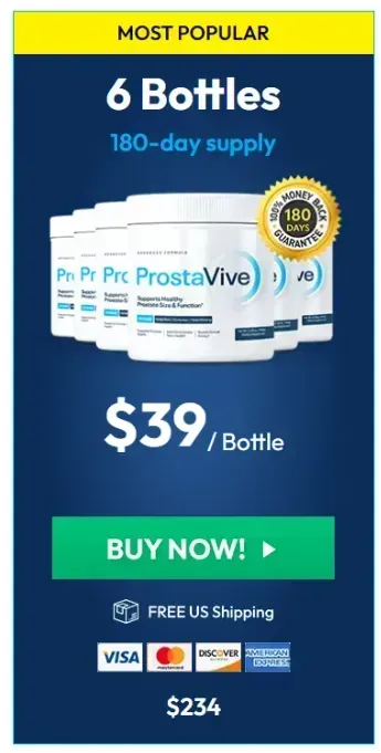 ProstaVive best value pack at $39 ( 6 Bottle)