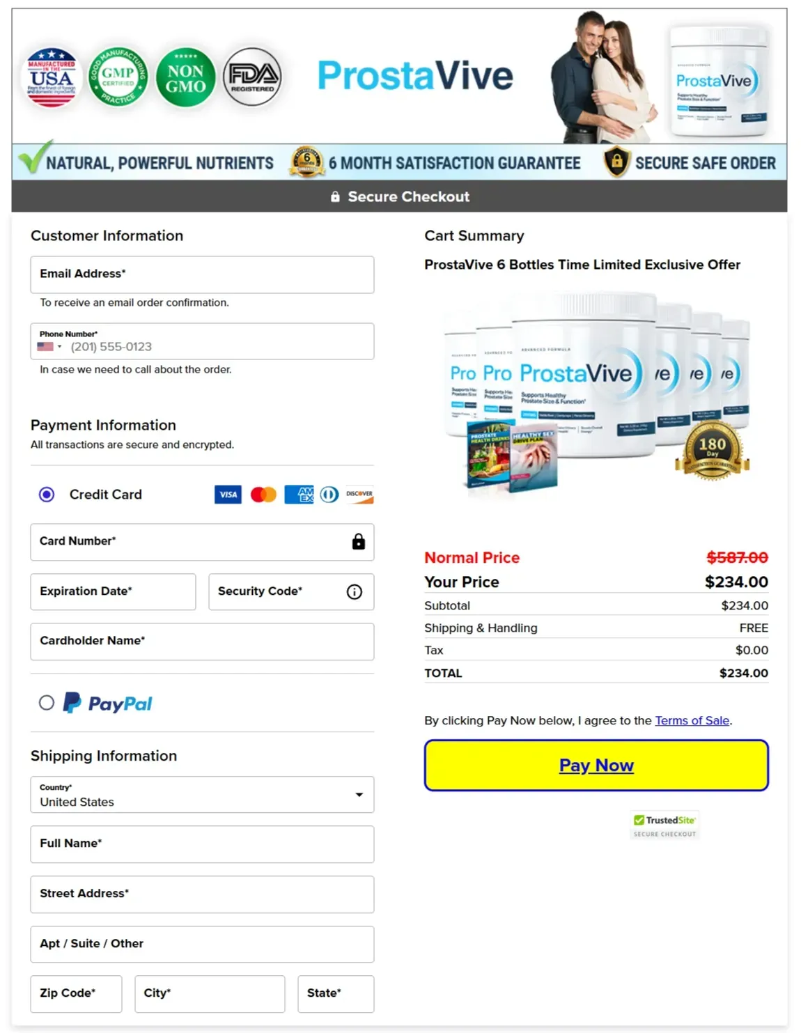 ProstaVive payment process